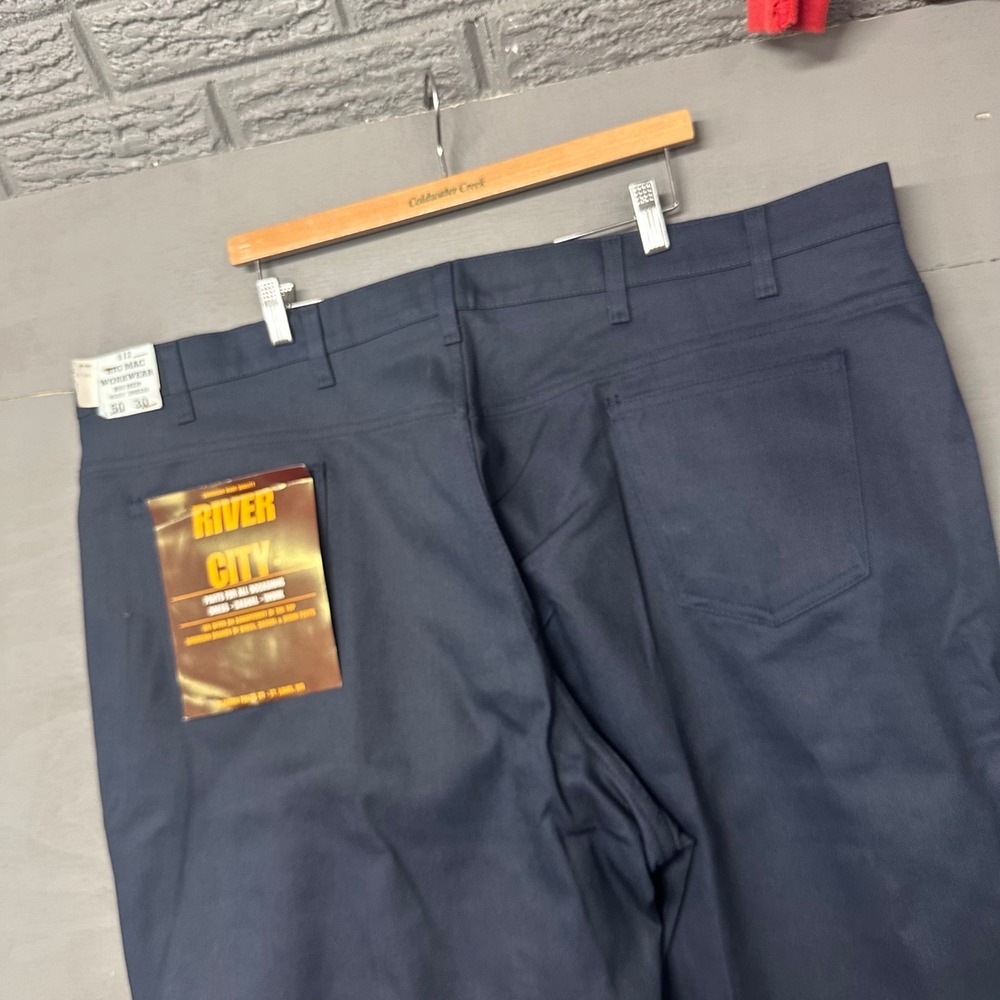 Big Mac Workwear River City Mens Navy Blue Straight Leg Work Pants 50x30‎ NEW